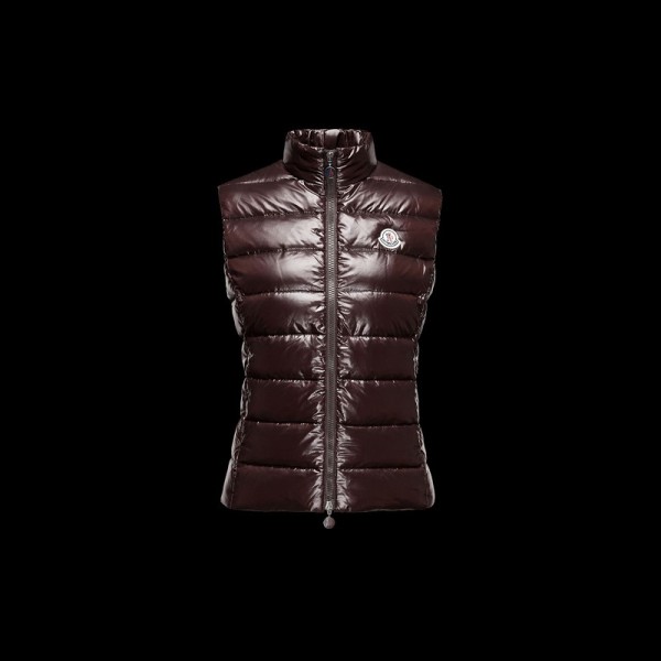 Moncler Fashion marrone Mock colletto senza maniche Caldo Donna Gilet uscita